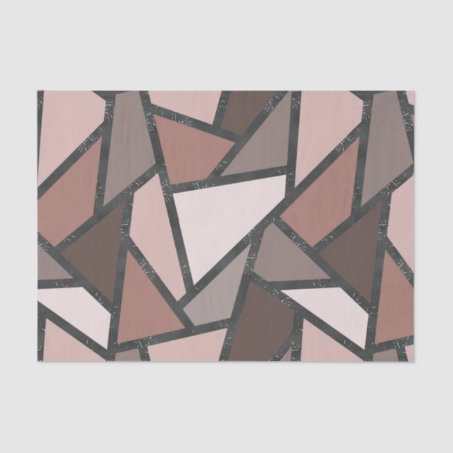 Shades of brown stained glass pattern tissue paper (Front)