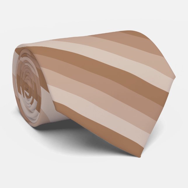 Shades of Brown Stripes Neck Tie (Rolled)