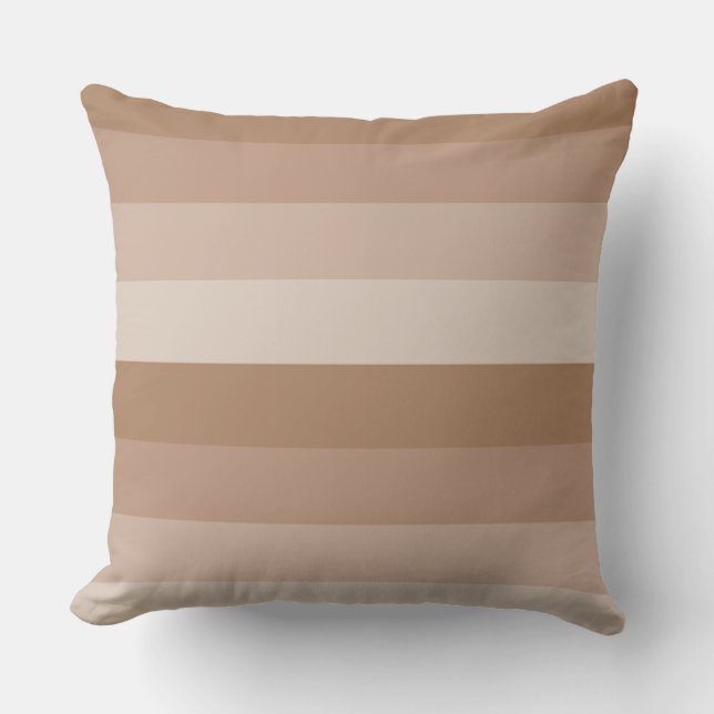 Shades of Brown Stripes Throw Pillow (Front)