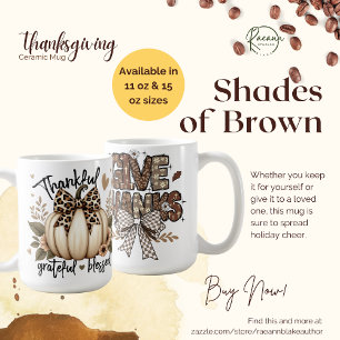 Shades of Brown Thanksgiving Ceramic Mug