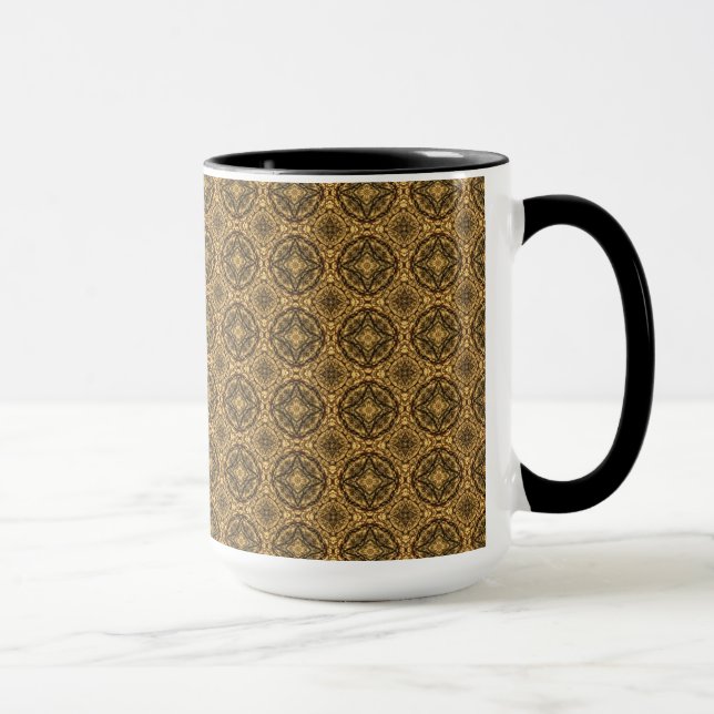 Shades of Brown Tiled Pattern Mug (Right)