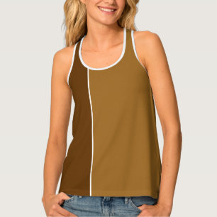 Shades of Brown Unique and Fun Wide Striped Tank Top