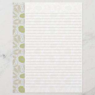 Shades of Chartreuse Green Retro Floral Pattern