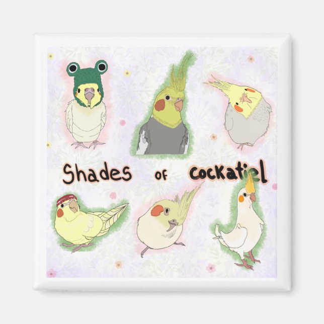 Shades of Cockatiel Magnet (Front)