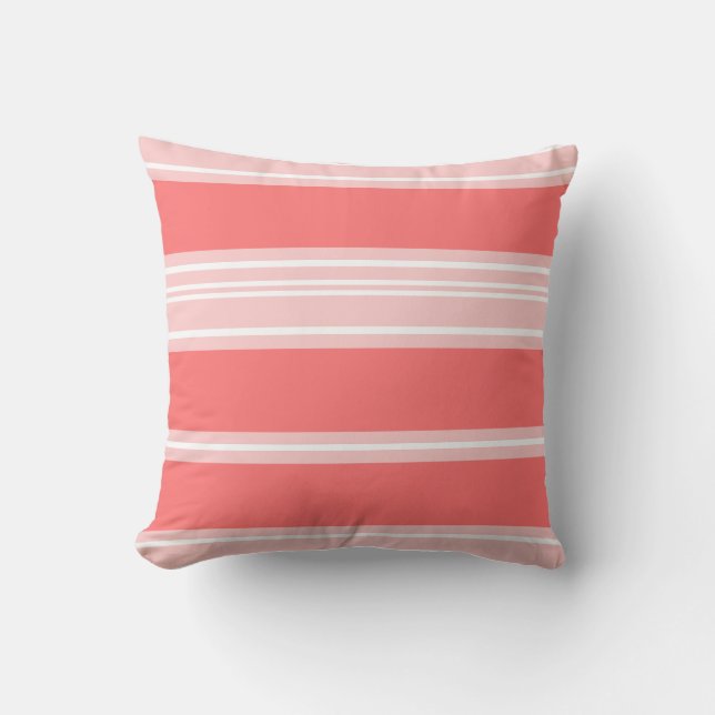 Shades of Coral and Living Coral Throw Pillow (Front)