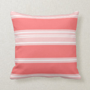 Shades of Coral and Living Coral Throw Pillow