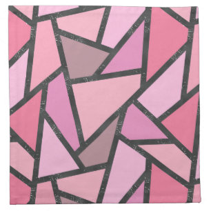 Shades of coral stained glass pattern cloth napkin