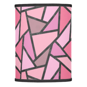 Shades of coral stained glass pattern lamp shade