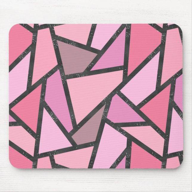 Shades of coral stained glass pattern mouse pad (Front)