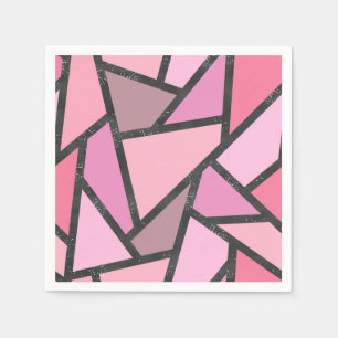 Shades of coral stained glass pattern napkins