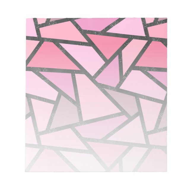 Shades of coral stained glass pattern notepad (Front)