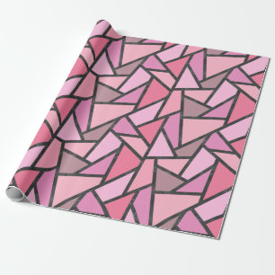 Shades of coral stained glass pattern wrapping paper