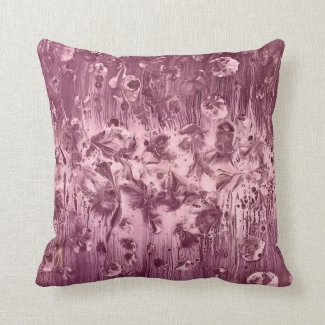 Shades of Cranberry and Pink Throw Pillow