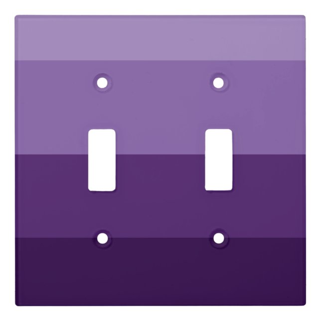 Shades of Dark and Light Purple Stripes Light Switch Cover (Front)