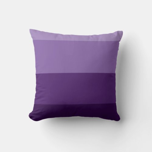Shades of Dark and Light Purple Stripes Throw Pillow