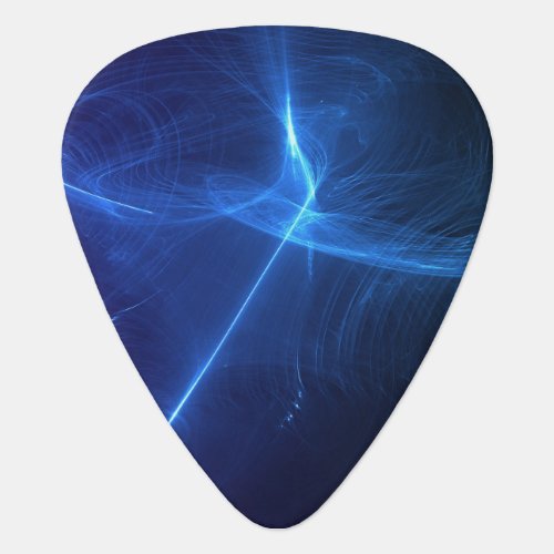 Shades of Dark Blue and Swirling White Light Guitar Pick