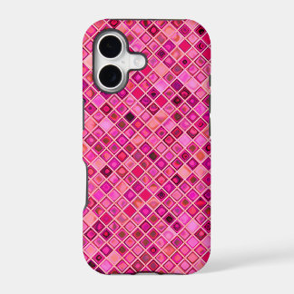 Shades Of Dark Pink 'Watery' Mosaic Tile Pattern iPhone 17 Case