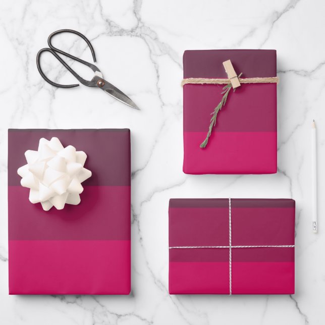 Shades of Deep Pinks Wrapping Paper Sheets (Front)