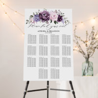 Shades of Dusty Purple Bloom Wedding Seatibg Chart