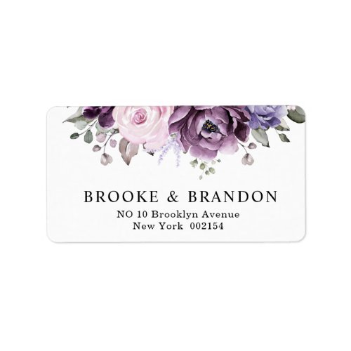 Shades of Dusty Purple Blooms Address Label