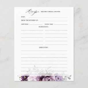 Shades of Dusty Purple Blooms Bridal Shower Recipe