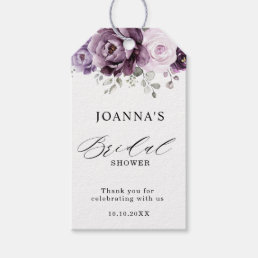 Shades of Dusty Purple Blooms Floral Bridal Shower Gift Tags