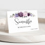 Shades of Dusty Purple Blooms Floral Guest Name Table Number