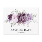Shades of Dusty Purple Blooms Floral Save the Date