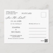 Shades of Dusty Purple Blooms Floral Save the Date Postcard (Back)