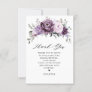 Shades of Dusty Purple Blooms Moody Bridal Shower Thank You Card