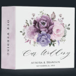 Shades of Dusty Purple Blooms Moody Floral Wedding 3 Ring Binder<br><div class="desc">Elegant and modern floral midsummer wedding photo binder features a bouquet of watercolor roses peonies in shades of purple plum, dusty rose, dusty pink , mauve, sage with lush green botanical leaves and eucalyptus. Please find more matching designs and variations from my "blissweddingpaperie" store. And feel free to contact me...</div>