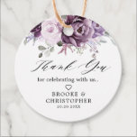 Shades of Dusty Purple Blooms Moody Floral Wedding Favor Tags<br><div class="desc">Elegant and modern floral midsummer wedding favor tag features a bouquet of watercolor roses peonies in shades of purple plum, dusty rose, dusty pink , mauve, sage with lush green botanical leaves and eucalyptus. Please find more matching designs and variations from my "blissweddingpaperie" store. And feel free to contact me...</div>