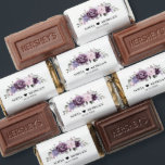 Shades of Dusty Purple Blooms Moody Floral Wedding Hershey's Miniatures<br><div class="desc">Elegant and modern floral midsummer wedding favor features a bouquet of watercolor roses peonies in shades of purple plum, dusty rose, dusty pink , mauve, sage with lush green botanical leaves and eucalyptus. Please find more matching designs and variations from my "blissweddingpaperie" store. And feel free to contact me for...</div>