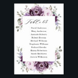 Shades of Dusty Purple Blooms Moody Floral Wedding Table Number<br><div class="desc">Elegant and modern floral midsummer wedding table number card features a bouquet of watercolor roses peonies in shades of purple plum, dusty rose, dusty pink , mauve, sage with lush green botanical leaves and eucalyptus. Please find more matching designs and variations from my "blissweddingpaperie" store. And feel free to contact...</div>