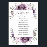 Shades of Dusty Purple Blooms Moody Floral Wedding Table Number<br><div class="desc">Elegant and modern floral midsummer wedding table number card features a bouquet of watercolor roses peonies in shades of purple plum, dusty rose, dusty pink , mauve, sage with lush green botanical leaves and eucalyptus. Please find more matching designs and variations from my "blissweddingpaperie" store. And feel free to contact...</div>