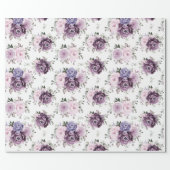 Shades of Dusty Purple Blooms Moody Floral Wedding Wrapping Paper | Zazzle