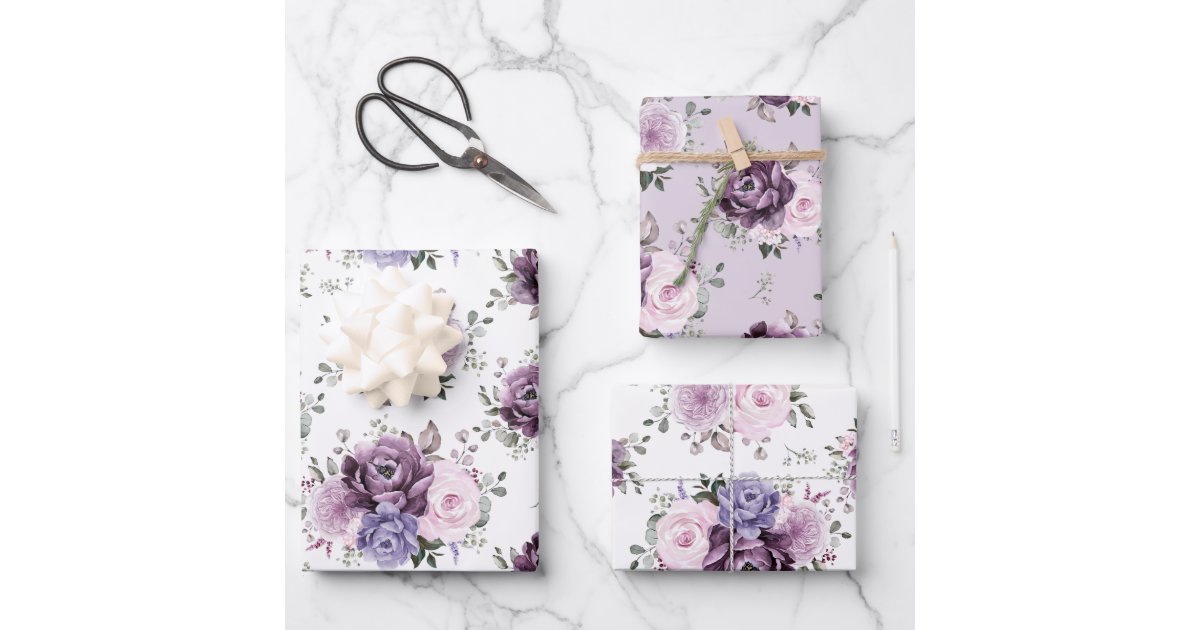 Botanical Floral Folded Wrapping Paper Dark and Moody Floral