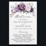 Shades of Dusty Purple Blooms Wedding Program<br><div class="desc">Elegant and modern floral midsummer wedding program features a bouquet of watercolor roses peonies in shades of purple plum, dusty rose, dusty pink , mauve, sage with lush green botanical leaves and eucalyptus. Please find more matching designs and variations from my "blissweddingpaperie" store. And feel free to contact me for...</div>