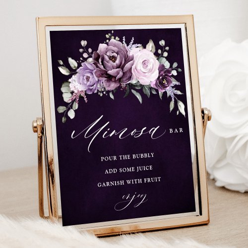 Shades of Dusty Purple Bridal Shower Mimosa Bar Poster