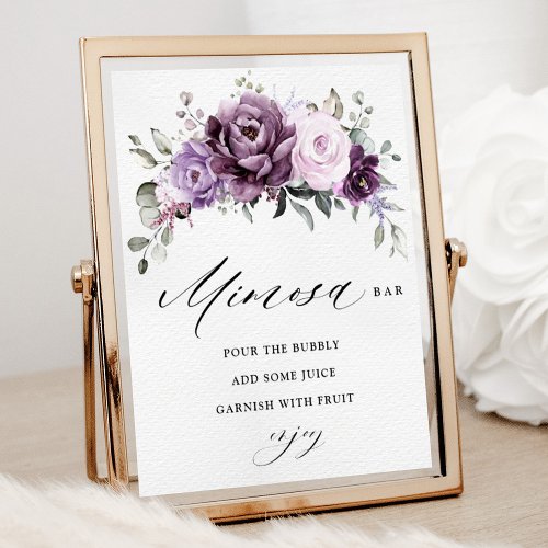 Shades of Dusty Purple Bridal Shower Mimosa Bar Poster