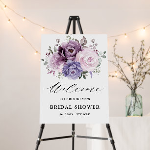 Shades of Dusty Purple Bridal Shower Welcome Foam Board