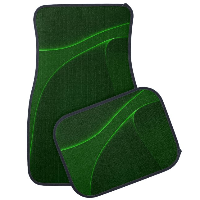 Shades Of Electric Aurora Green Car Floor Mat (Set)