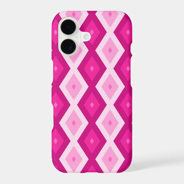 Shades of fuchsia diamond pattern Case-Mate iPhone case (Back)