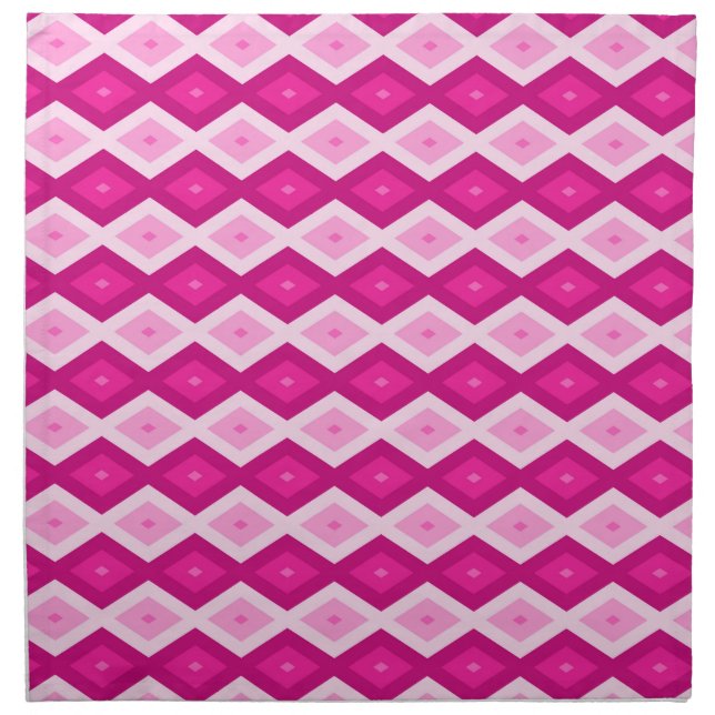 Shades of fuchsia diamond pattern cloth napkin (Front)