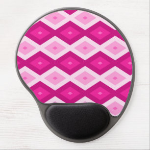 Shades of fuchsia diamond pattern gel mouse pad