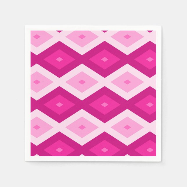 Shades of fuchsia diamond pattern napkins (Front)