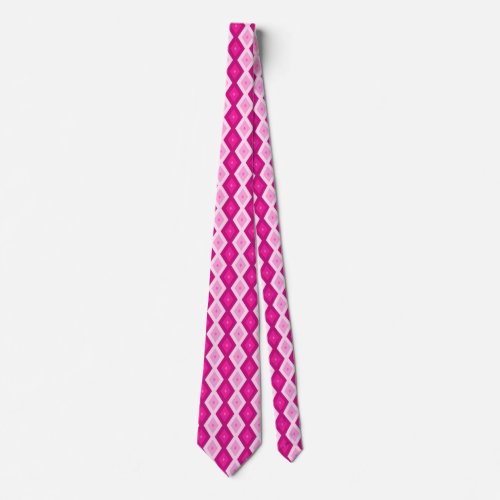 Shades of fuchsia diamond pattern neck tie