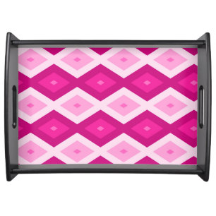 Shades of fuchsia diamond pattern serving tray