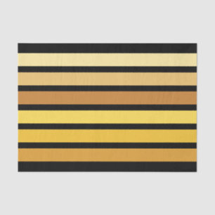 Shades Of Golden Yellow Stripes On Black Tissue Paper