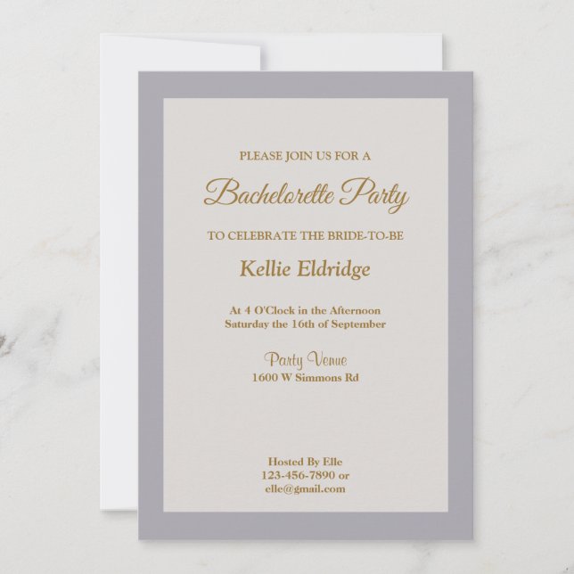 Shades Of Gray Bachelorette Party Invitation (Front)
